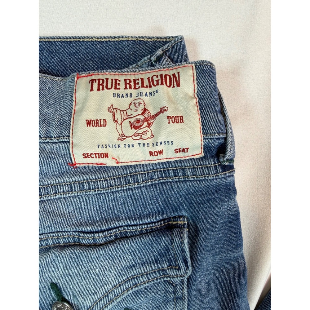 True Religion Geno Relaxed Slim Blue Jeans Mens 36 Medium Wash Stretch Denim - Picture 8 of 9